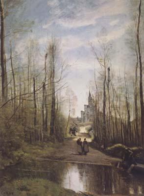 Jean Baptiste Camille  Corot L'eglise de Marissel (mk11) France oil painting art